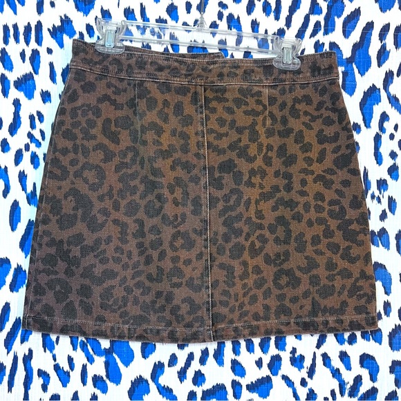 Leopard Denim skirt, SHE+SKY, Size L - Picture 3 of 4